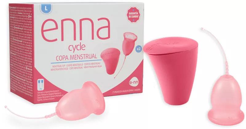 Enna Cycle menstruatiecup maat L 2 stuks + sterilisator