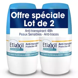 ETIAXIL Déodorant Anti-Transpirant Protection 48h Roll-On Lot de 2 x 50ml