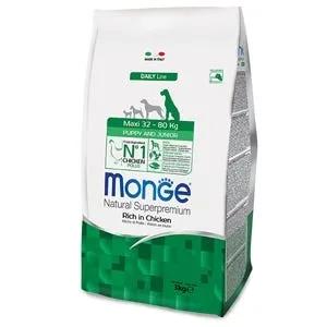 Monge Maxi Puppy & Junior Ricco Di Pollo Cibo Secco Per Cani Cuccioli Taglia Grande Sacco 3Kg