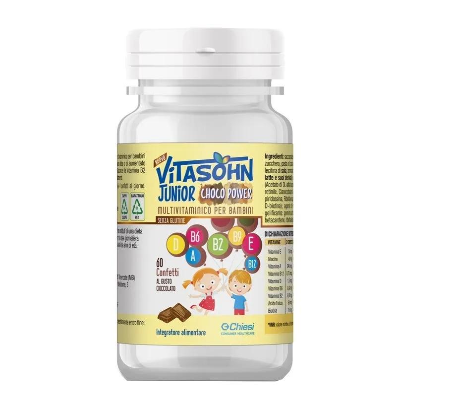 Vitasohn Junior Choco Power Integratore Multivitaminico Bambini 60 Confetti Gusto Cioccolato