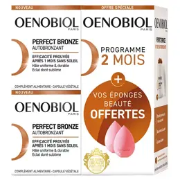 Oenobiol Perfect Bronze Autobronzant Lot de 2 x 30 gélules + 2 éponges beauté