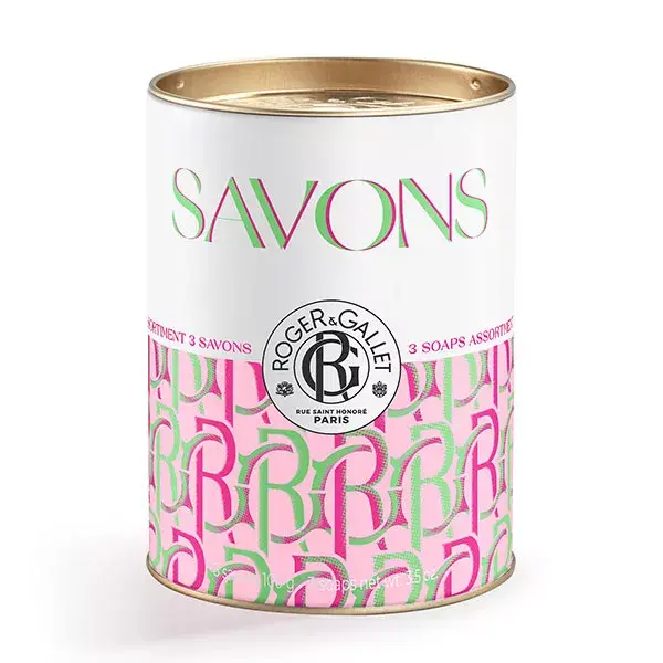 Roger & Gallet Coffret 3 Savons Bienfaisants Rose Feuille de Thé et Rose Thé 100g