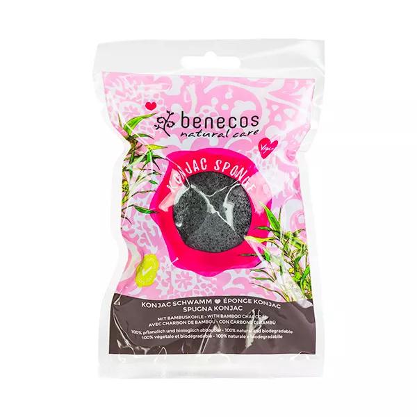 Benecos Eponge Konjac Pelli Grasse a Miste Carbone Bambou Vegan