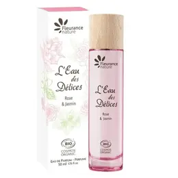 Fleurance Nature - Parfum à l'eau des délices rose et jasmin Bio - Flacon spray 50 ml