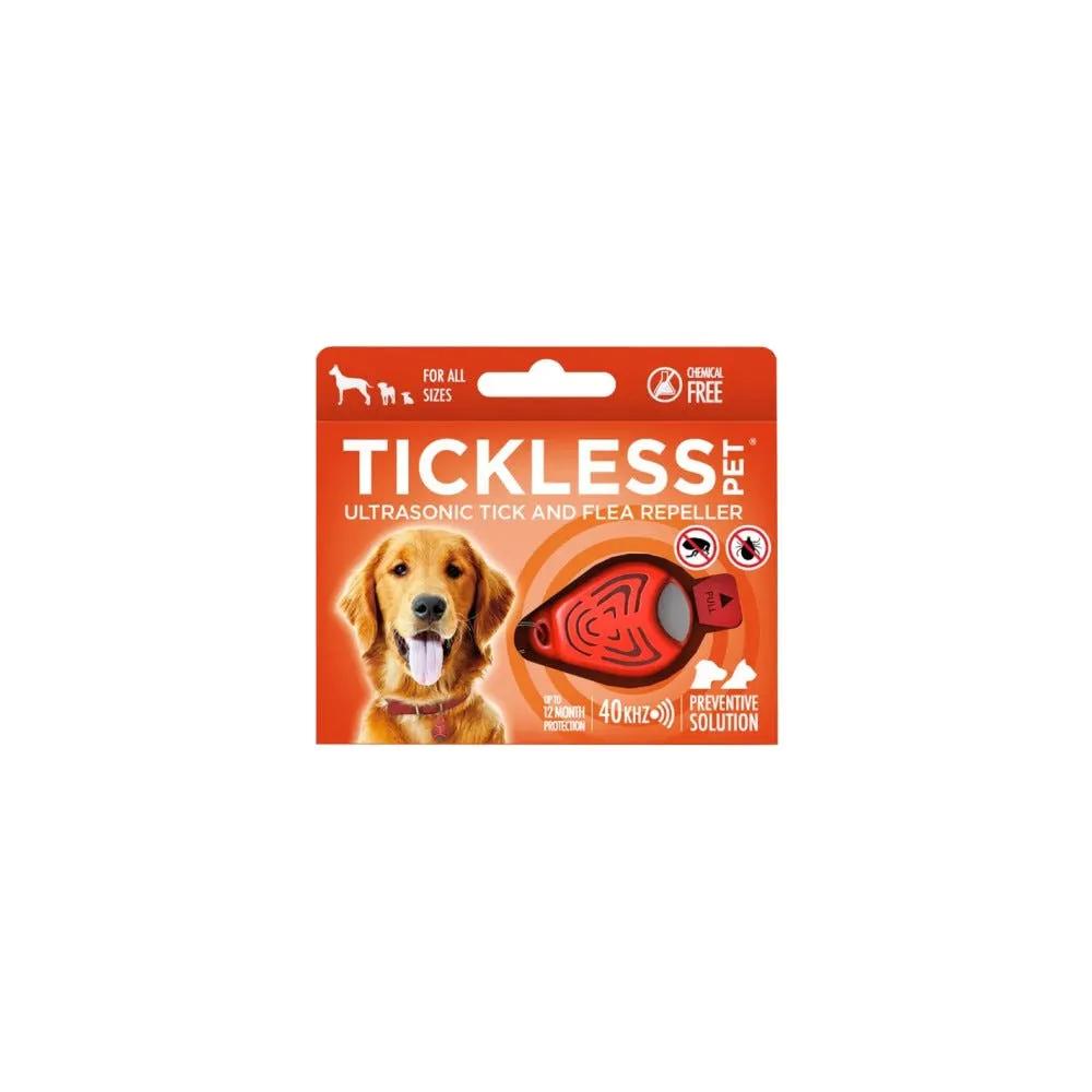 Tickless Pet Repellente Medaglietta Ad Ultrasuoni Anti-Zecche Cani Orange