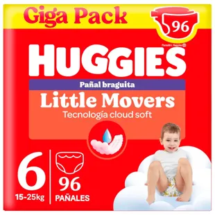 Huggies Little Movers Pañales Braguita Disney Talla 6 (15-25 Kg) 96 Uds