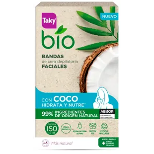 Taky Facial Hair Removal Strips with Organic Coconut, 16 units