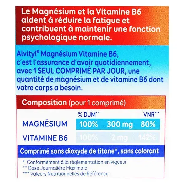 Alvityl Magnésium Vitamine B6 Libération prolongée dès 12 ans 45 comprimés