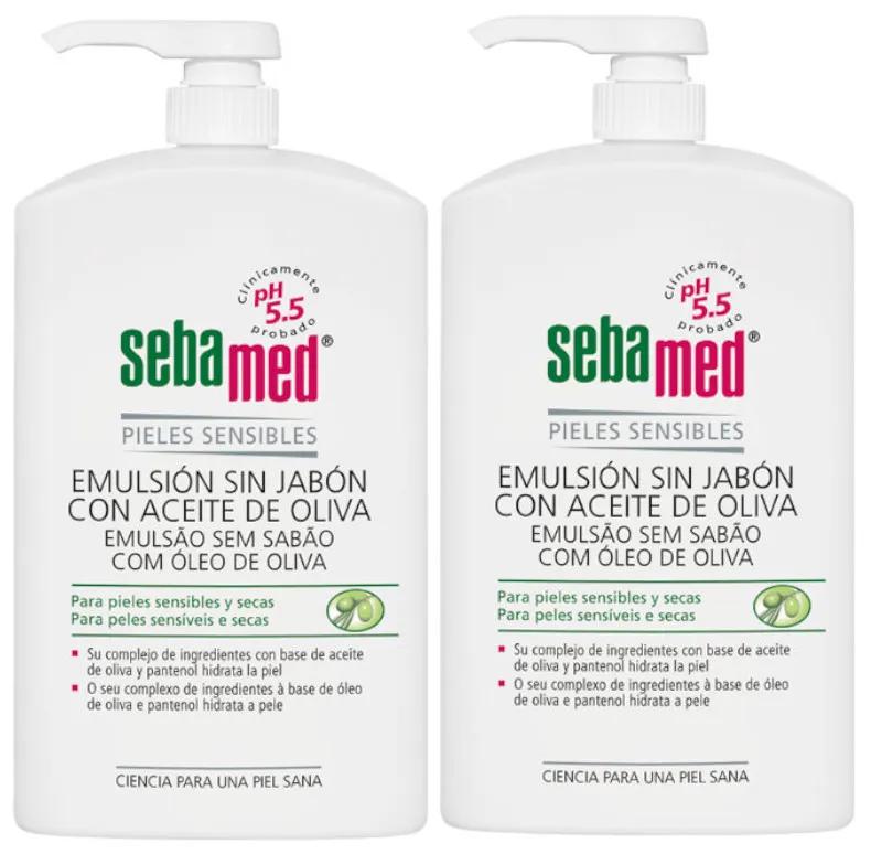 Sebamed-Emulsion ohne Seife mit Olivenöl 2x1 L