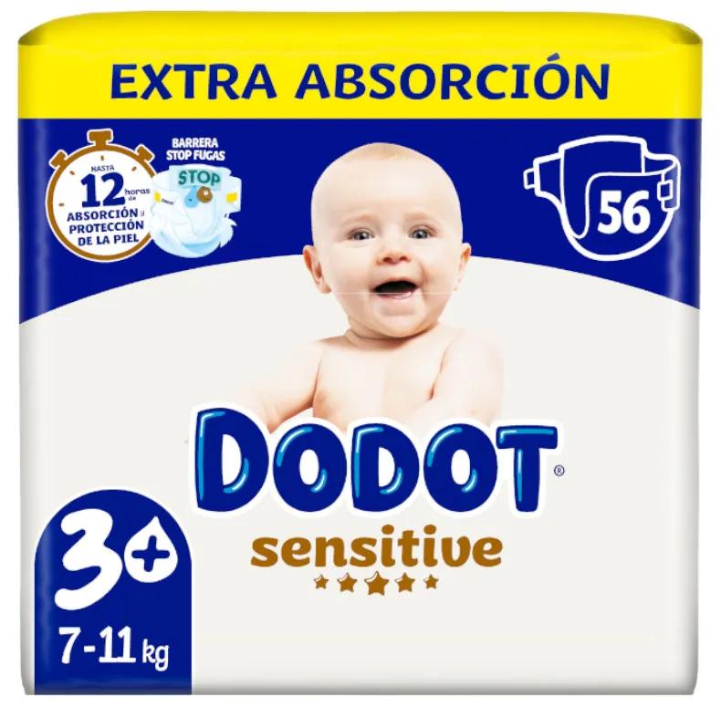 Couches Dodot Sensitive Extra Taille 3+ 7-11Kg 60Uds