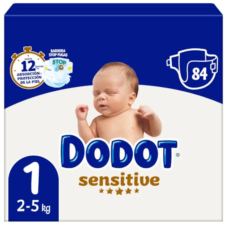 Couche nouveau-né Dodot Sensitive T1 2-5Kg 80Uds