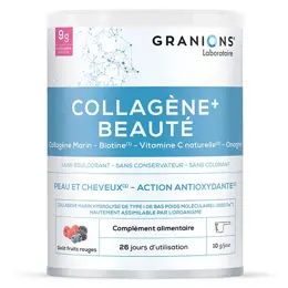 Granions Beauté + Collagène Marin, Acide Hyaluronique - Goût Fruits Rouges 260g