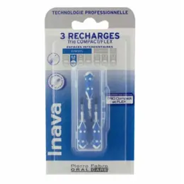 Inava Brossettes 3 Recharges Étroits 0,8mm Bleu