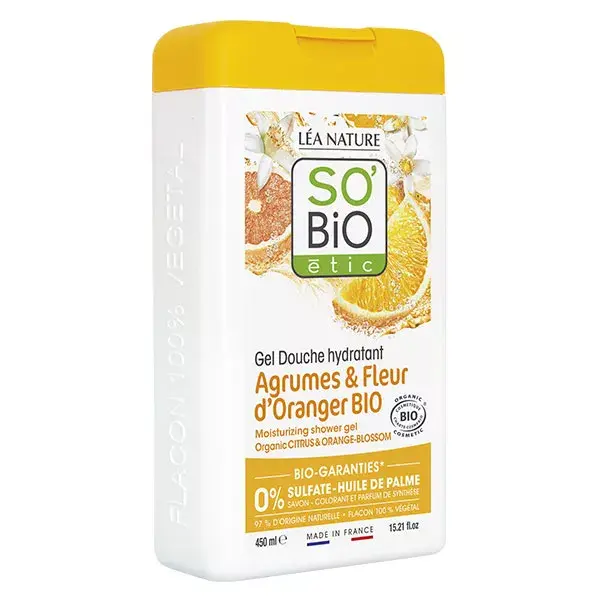 So'Bio Étic Douche Gel Hydratant Agrumes et Fleurs d'Oranger Bio 450ml