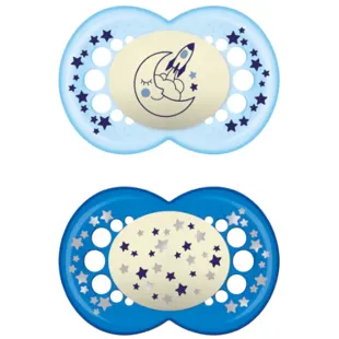 Mam Chupeta Noturna Original +16m Látex Azul 2 unidades