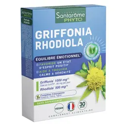 Santarome Phyto - Griffonia Rhodiola - Equilibre émotionnel - 30 gélules