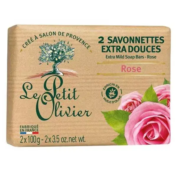 Le Petit Olivier - 2 Savonnettes Extra Douces - Rose 2 x 100g