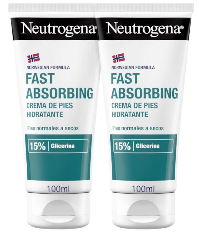 Neutrogena Onmiddellijke Absorptie Voetcrème 100ml DUPLO