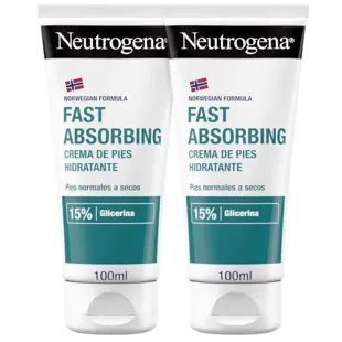 Neutrogena Crema Pies Hidratante Absorción Inmediata 2x100 ml