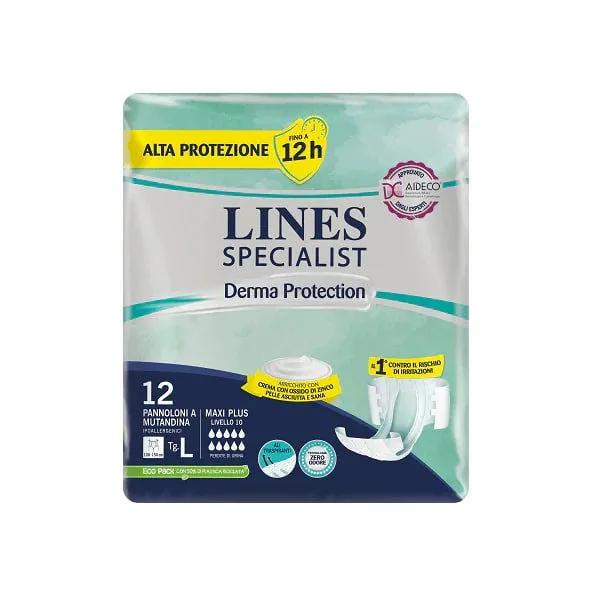 Lines Specialist Derma Protection Pannoloni A Mutandina Taglia L Maxi Plus 12 Pezzi