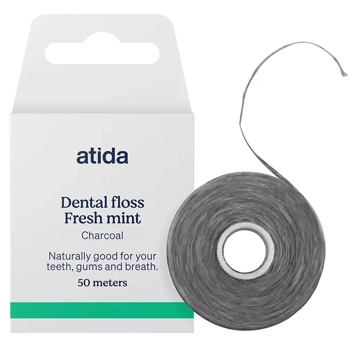 Atida Fio dental Mint com carvão ativado 50 metros - Atida