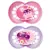 MAM Sucette Décor Animaux Silicone +18m Lot de 2 Souris Rose et Chat Violet