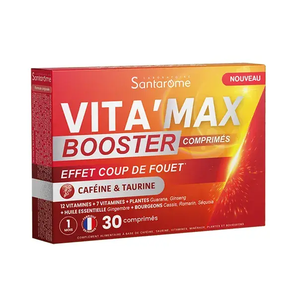 Santarome Vita'Max Booster Anti fatigue Caféine & Taurine 30 comprimés