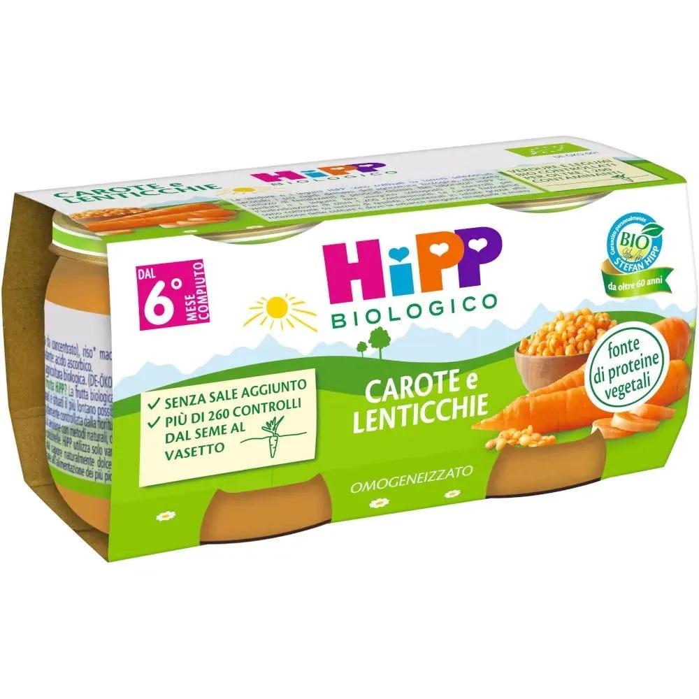 Hipp Bio Omogenizzato Carote E Lenticchie 2 Pezzi X 80 G