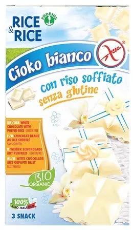 Rice&Rice Cioko Latte Con Riso Soffiato e Cioccolato Bianco Biologico Senza Glutine 75g