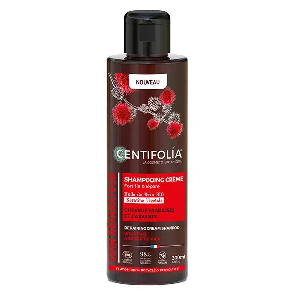 Centifolia Soin Réparateur Shampoing Crème Cheveux Fragilisés et Cassants Bio 200ml