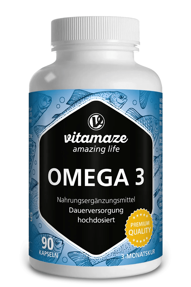 Vitamaze Omega 3 1000 mg Integratore ad Alto Dosaggio 90 Capsule