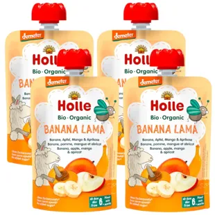 Holle Smoothie BANANA LAMA Banana, Apple, Mango and Apricot +6m 4x100 gr