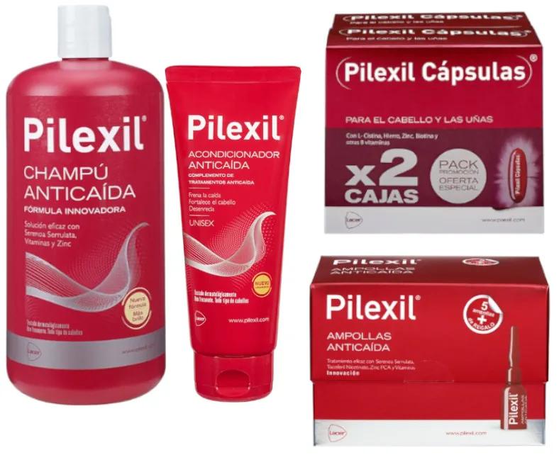 Pilexil Shampoing Anti-Chute + Après-Shampooing + Ampoules + Capsules