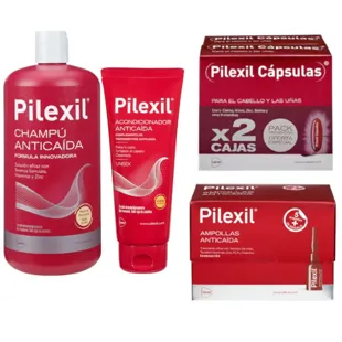 Pilexil Anti-Hair Loss Shampoo + Conditioner + Ampoules + Capsules