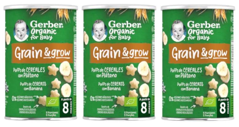 Céréales soufflées bio Gerber à la banane +8 mois 3x35 gr