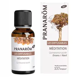 Pranarôm Les Diffusables Mélange d'Huiles Essentielles Méditation Bio 30ml