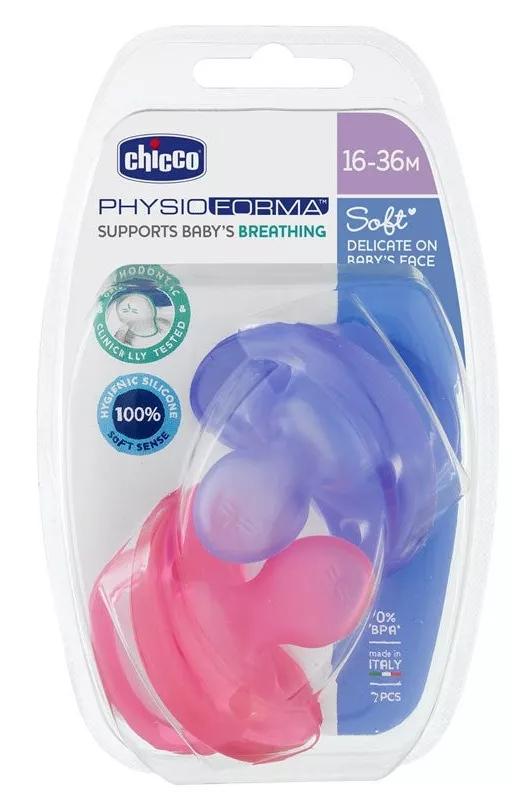 Chicco Chupete Physio Soft Orthodontic 16-36m Rosa 2  2 uds