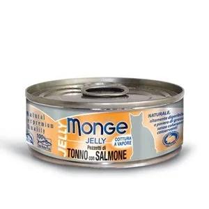 Monge Jelly Tonno Bonito Con Salmone Cibo Umido Per Gatti Adulti 80G