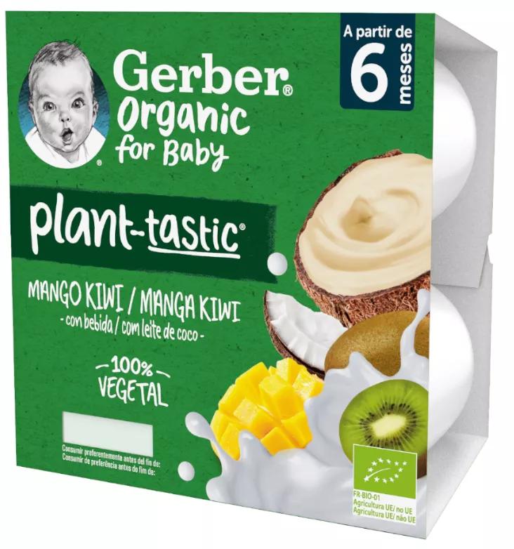 Gerber Organic Plant-tastic Mango y Kiwi +6m 4x90 gr