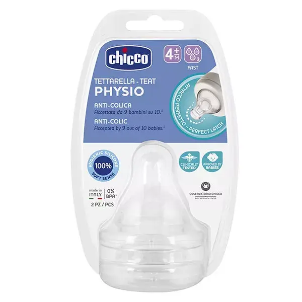 Chicco Accessories Feeding Bottles Anti-Colic Fast Flow +4m Set of 2