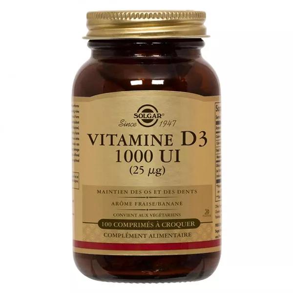 Solgar Vitamina D3 1000 UI 100 comprimidos masticables
