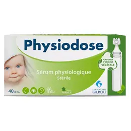 Laboratoires Gilbert Physiodose Sérum Physiologique Stérile Plastique Végétal 40 x 5ml