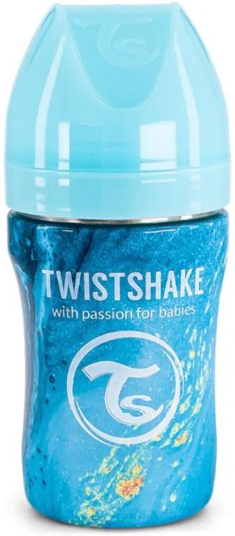 Twistshake Biberón Anticólico Acero Marble Blue 260 ml