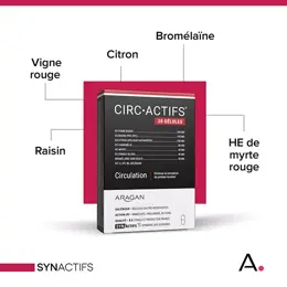 Aragan - Synactifs - Circactifs® - Circulation - Vigne Rouge - 30 gélules