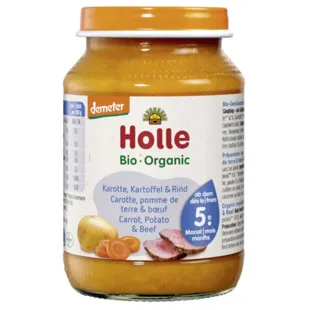 Holle Bio-Organic Potito Zanahoria Patata y Ternera +5m 190 gr