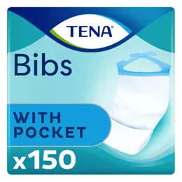 TENA Bibs Bavoir Jetable avec Poche Taille M/L 150 unités