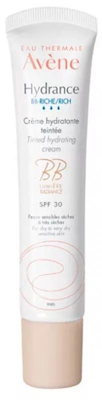 Getinte vochtinbrengende crème BB Hydrance Rich SPF30 Avene 40ml