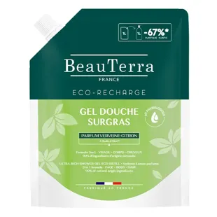 BeauTerra Superfatted Shower Gel al profumo di verbena al limone Eco-ricarica 1L