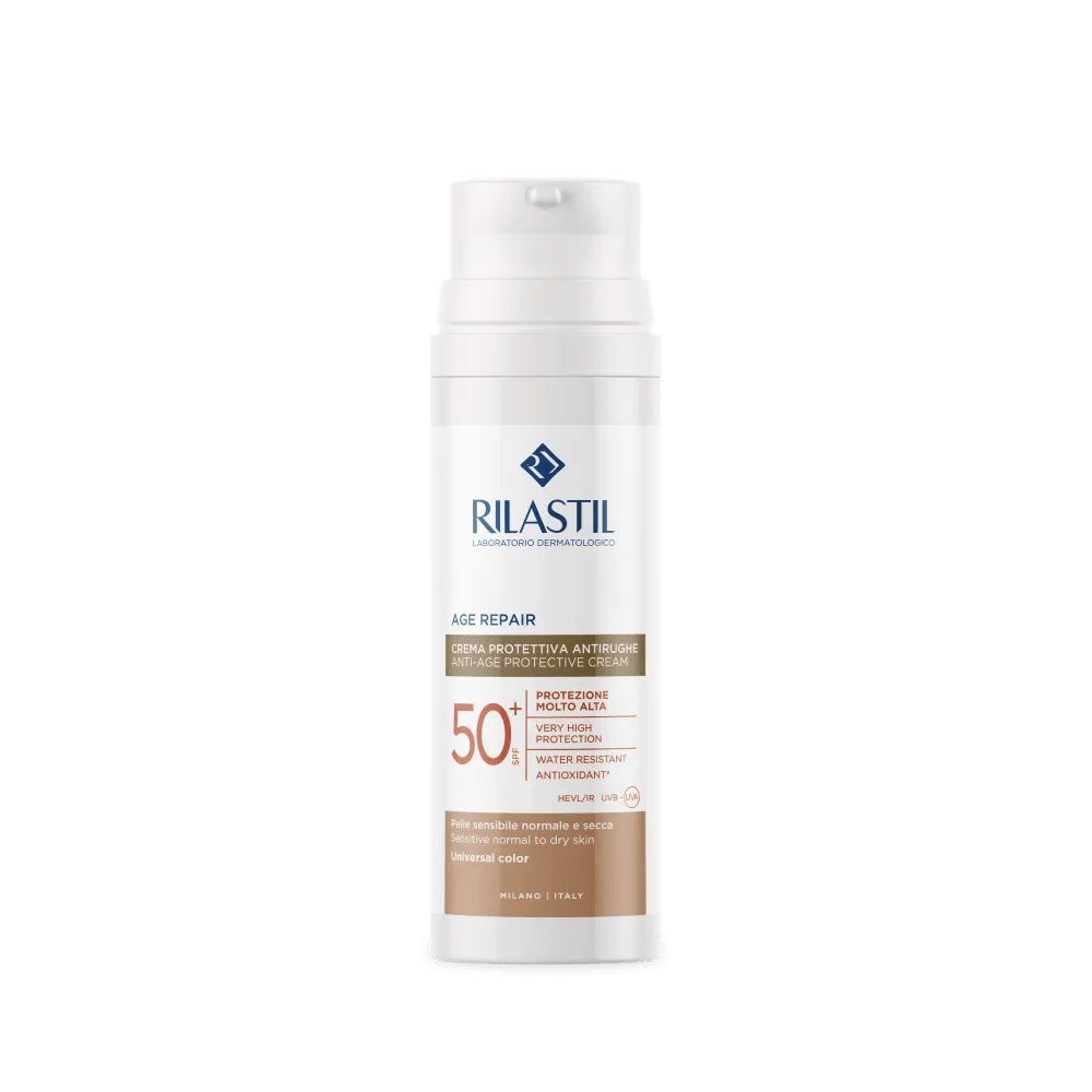 Rilastil Fotoprotezione 365 Age Repair Protezione Solare Viso Anti-Invecchiamento SPF 50+ Colorata 50 ml