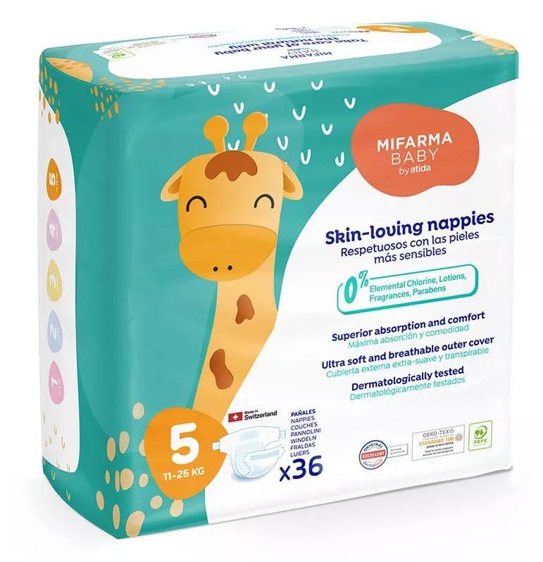 Mifarma Baby Pañales T5 (11-25 kg) 36 uds